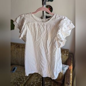 Off white A New Day Ruffle Shoulder Top Size Small